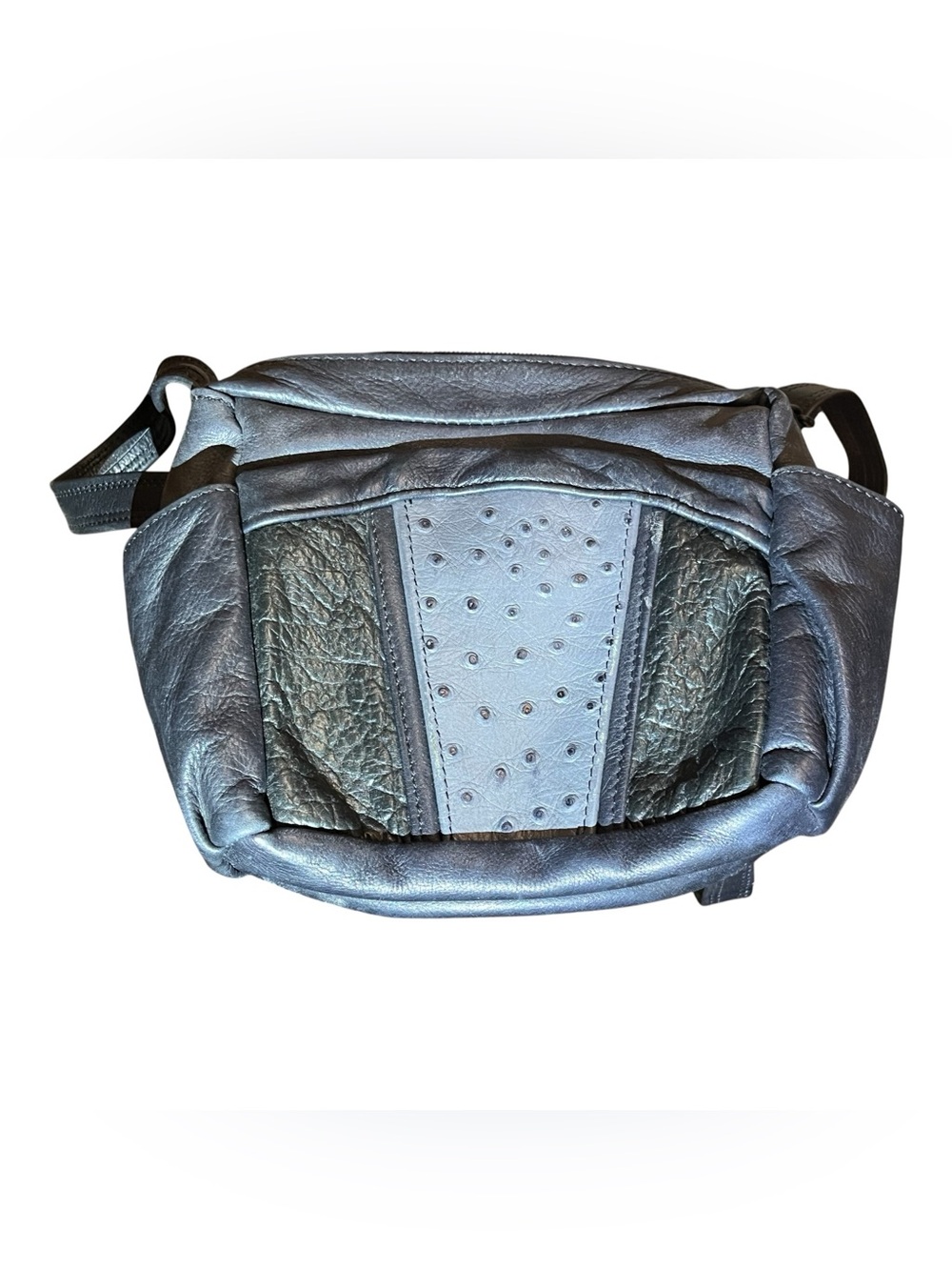 Textured Leather Shoulder Bag in Black